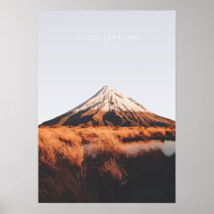 Affiche Monte Taranaki, New Zealand Travel Artwork