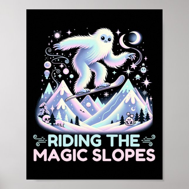 Affiche Montée Sur Les Magiques Pistes De Snowboard Yeti A (Devant)