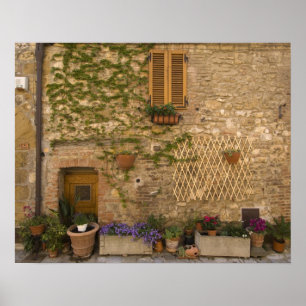 Affiche Montefollonico, Val d'Orcia, province de Sienne,