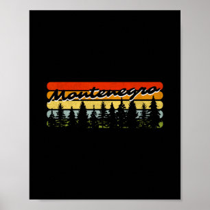 Affiche Monténégro Forêt Coucher de soleil Arbres Cabane V