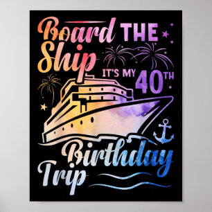 Affiche Monter à bord du navire C'est mon voyage d'anniver
