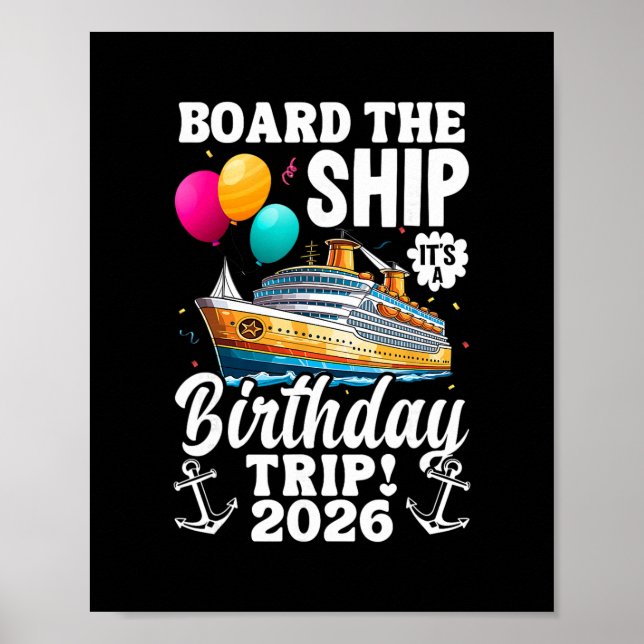 Affiche Monter sur le bateau pour son voyage d'anniversair (Devant)