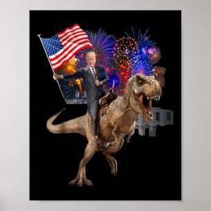 Affiche Monter Un Dinosaure T-rex Soutenir Trump 2020