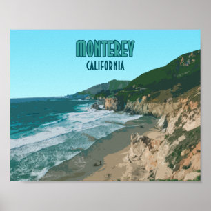 Affiche Monterey California Pacific Coast Highway Vintage