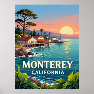 Affiche Monterey Californie Voyage Scène Côtière 🌊