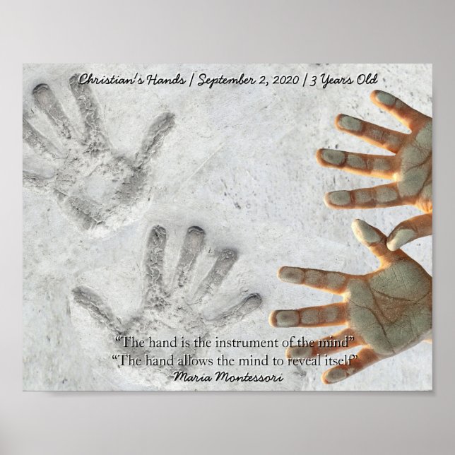 Affiche Montessori Sensorial Hands Quote Keepsake (Devant)