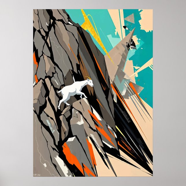 Affiche Monteur Abstrait de chèvre (Devant)