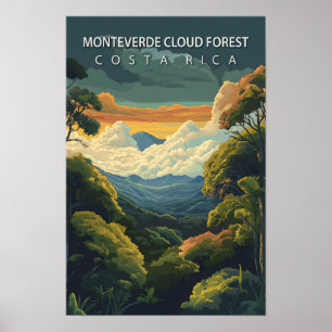 Affiche Monteverde Forêt nuageuse Costa Rica Voyage