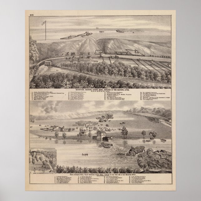 Affiche Montevideo, Granite Falls, Minnesota (Devant)