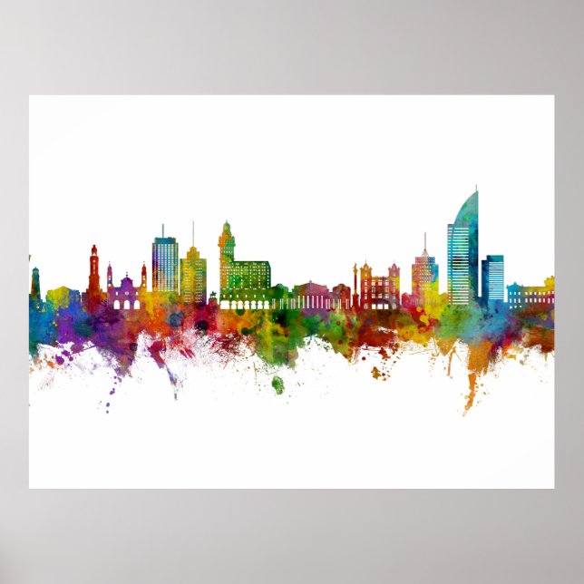 Affiche Montevideo Skyline Uruguay (Devant)