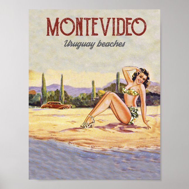 Affiche Montevideo, Uruguay Beach (Devant)