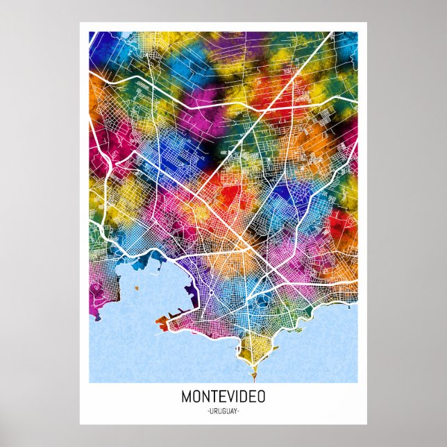 Affiche Montevideo Uruguay City Plan (Devant)