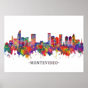 Affiche Montevideo Uruguay Skyline