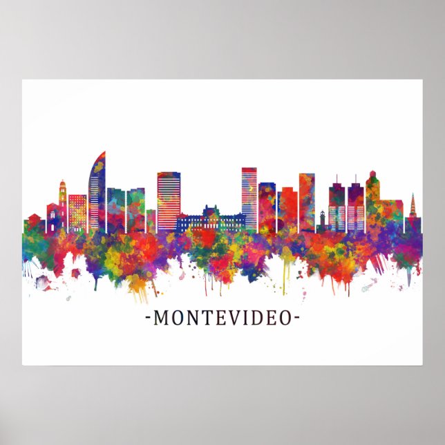 Affiche Montevideo Uruguay Skyline (Devant)