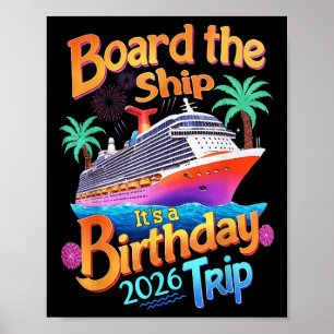 Affiche Montez à bord du navire C'est un voyage d'annivers