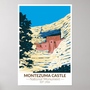 Affiche Montezuma Castle National Monument Arizona Vintage