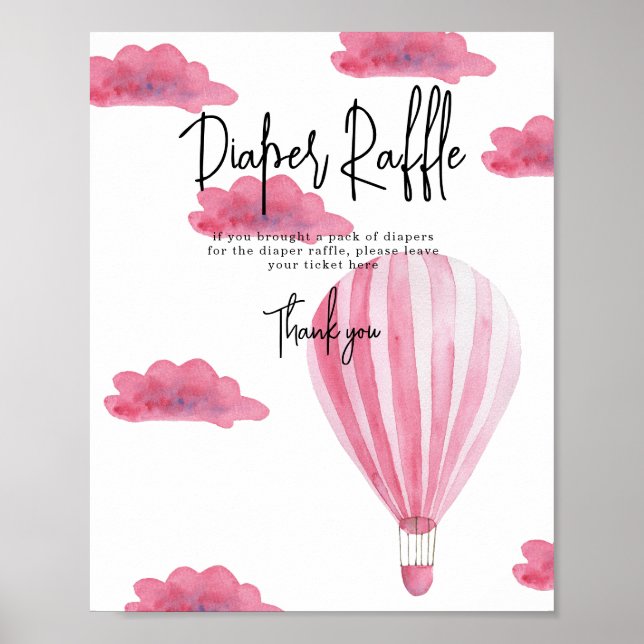Affiche Montgolfière - Jeu de tirage au sort de couche (Devant)