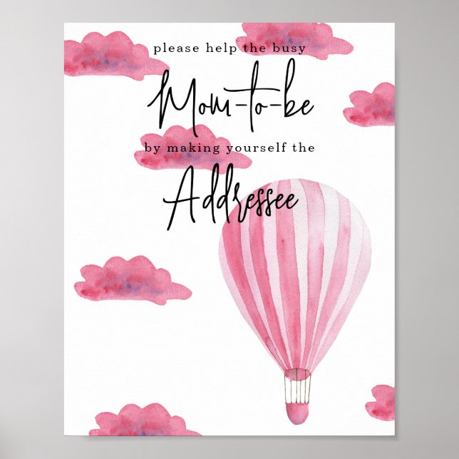 Affiche Montgolfière - Message destiné à maman future (Devant)