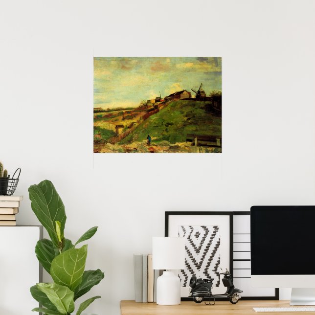 Affiche Montmartre : Carrière, les moulins par Vincent van (Bureau à domicile)