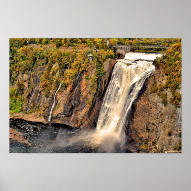Affiche Montmorency Falls Canada stylisé (Devant)