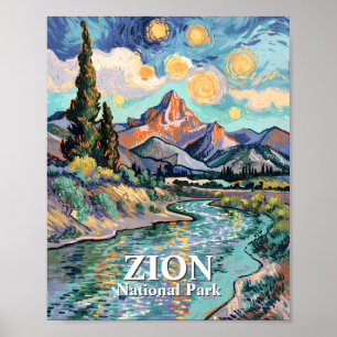 Affiche Montre de Zion Watchman Virgin River Sunset person