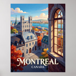 Affiche Montréal Canada Architecture française