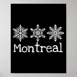 Affiche Montréal canada flocons neige hiver ski skieur