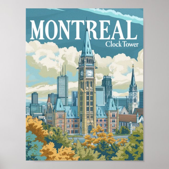 Affiche Montréal Canada Lieu de voyage Vintage célèbre (Devant)