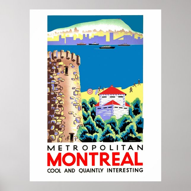 Affiche Montréal, Canada, voyage vintage (Devant)