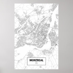 Affiche Montreal, Quebec (black on white)