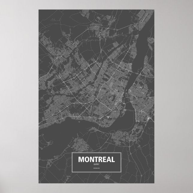 Affiche Montréal (Québec) (blanc sur noir) (Devant)