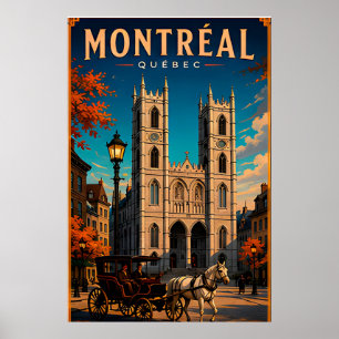 Affiche ⛪ Montréal Québec Voyage Rétro 🇨🇦