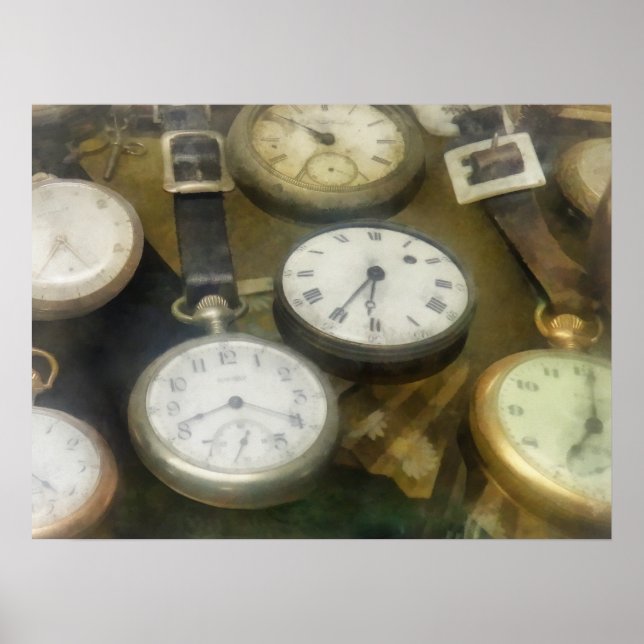 Affiche Montres de poche vintages (Devant)