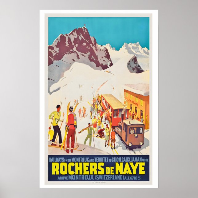Affiche Montreux Glion Rochers-de-Naye Railway Switzerland (Devant)