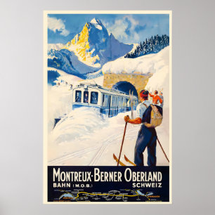 Affiche Montreux Oberland bernois Alpes suisses Suisse