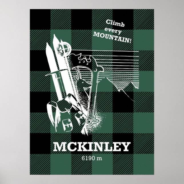Affiche Monts McKinley Alaska Denali Park Alpinisme (Devant)
