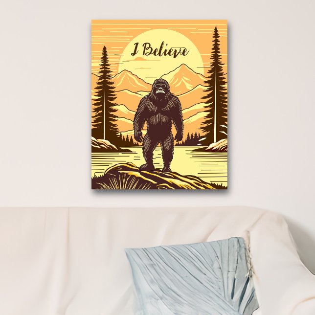 Affiche Monts Retro Bigfoot Vintage Sasquatch (Créateur téléchargé)
