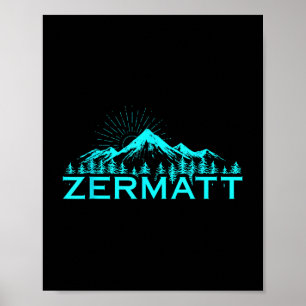 Affiche Monts Zermatt Ski alpin suisse Commutateur Alpes s