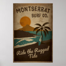 Montserrat Surf Co. Conception de Surf Vintage