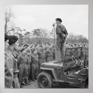 Affiche Monty Addressing The Troops - 2ÈME GUERRE MONDIALE