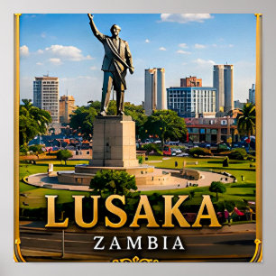 Affiche Monument de la liberté de Lusaka et cœur de la Zam