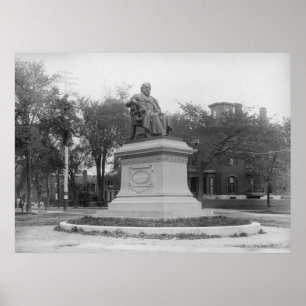 Affiche Monument de Portland, Maine Longfellow circa 1890