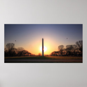 Affiche Monument de Washington au coucher du soleil