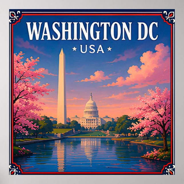 Affiche 🏛️ Monument de Washington DC Mémoire de la capita (Devant)