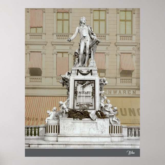 Affiche Monument Mozart à Vienne (vers 1900) (Devant)