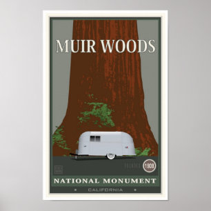 Affiche Monument national 1 en bois de Muir