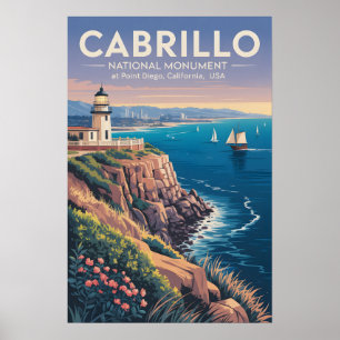 Affiche Monument national Cabrillo Art vintage de San Di
