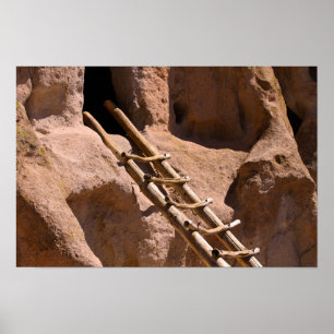 Affiche Monument national de Bandelier Échelle Pueblo Anci