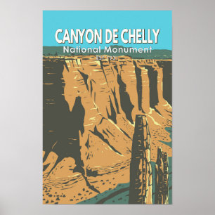 Affiche Monument national de Canyon De Chelly Arizona Vint