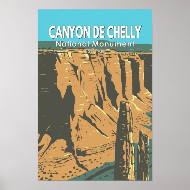 Affiche Monument national de Canyon De Chelly Arizona Vint (Devant)